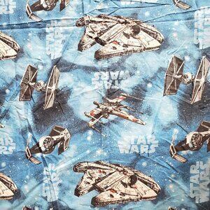 Vtg Official StarWars Full Sheet 77x91" Fighter Jets X-Wing, Y-Wing, TIE Fighter